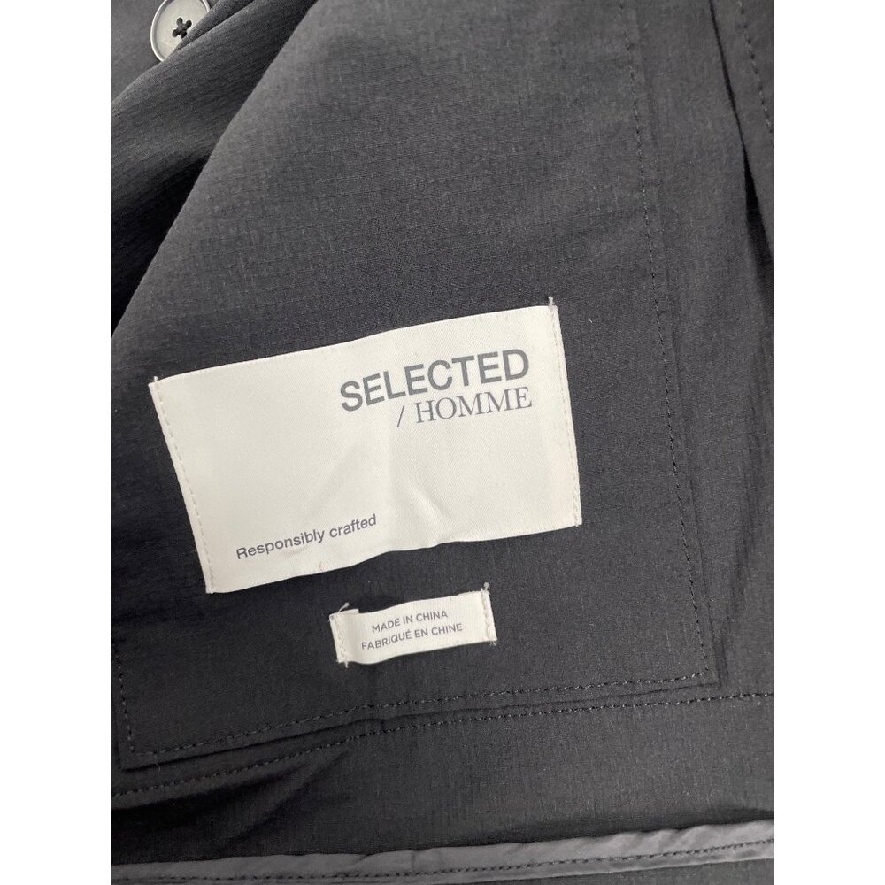 Selected Homme Mens Hybrid Blazer Jacket Large Black Neutral Capsule Wardrobe - Picture 4 of 10